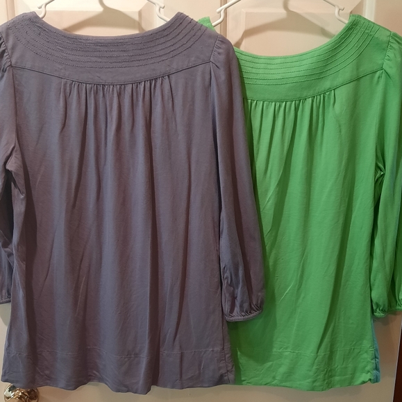 Banana Republic 3/4 Sleeve Cotton Peasant Blouse size Small, Bundle of 2 - Picture 5 of 10